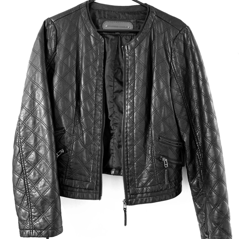 Black leather jacket